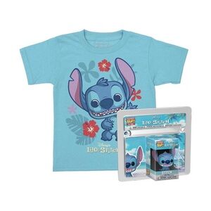 Disney Lilo & Stitch Blue T-Shirt with Funko Pop NWT